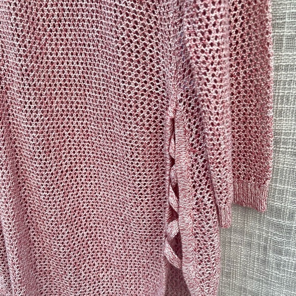 Crocheted mesh sweater, beachy sweater, open weave sweater - Picture 3 of 5